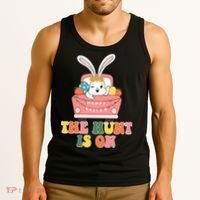 The Hunt Is On Easter Bunny Holiday Tank Top thumb 3