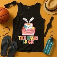 The Hunt Is On Easter Bunny Holiday Tank Top thumb 4