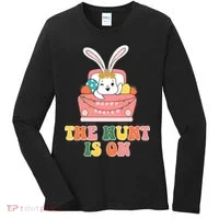 The Hunt Is On Easter Bunny Holiday Women's Long Sleeve Shirt thumb 0