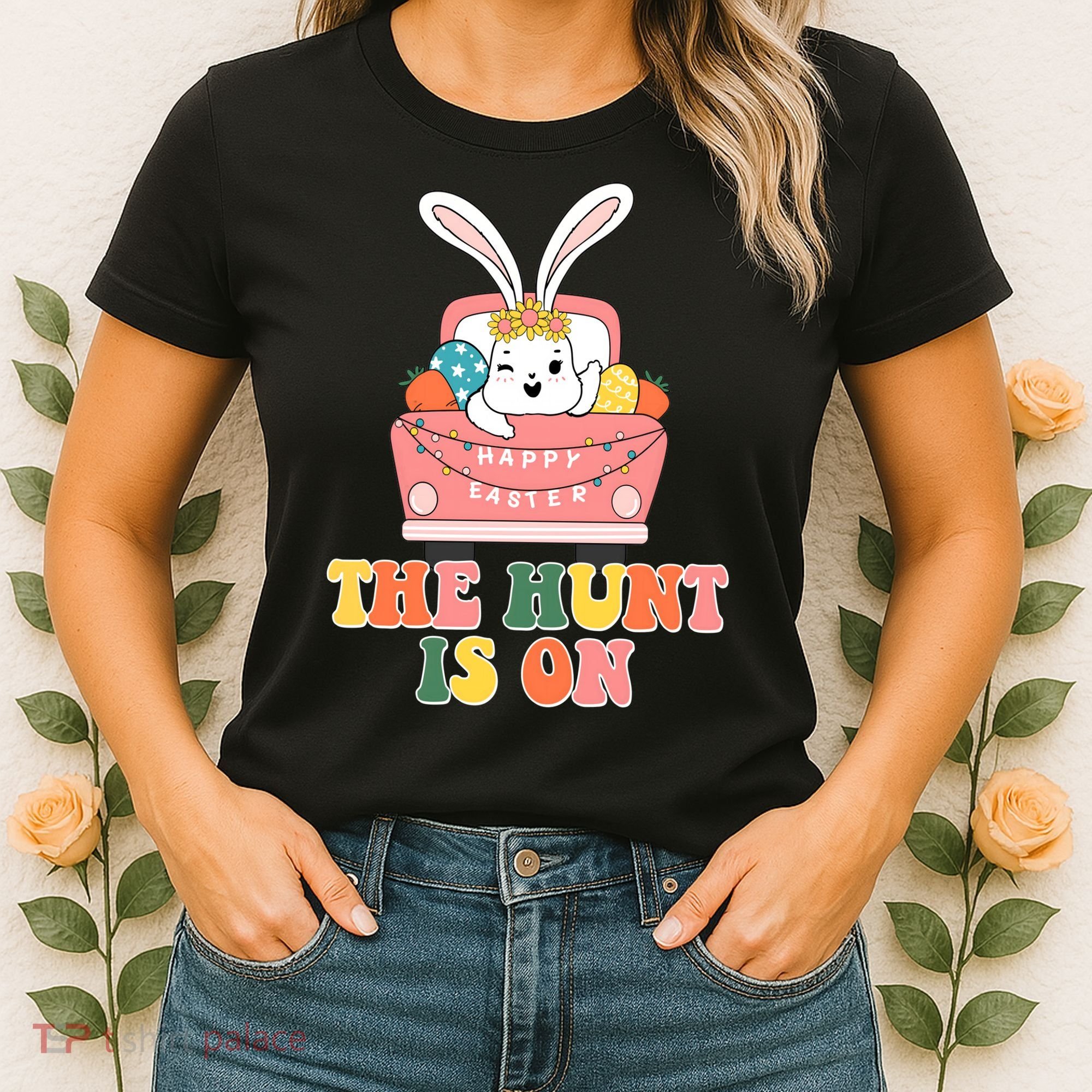 The Hunt Is On Easter Bunny Holiday Women's T-Shirt