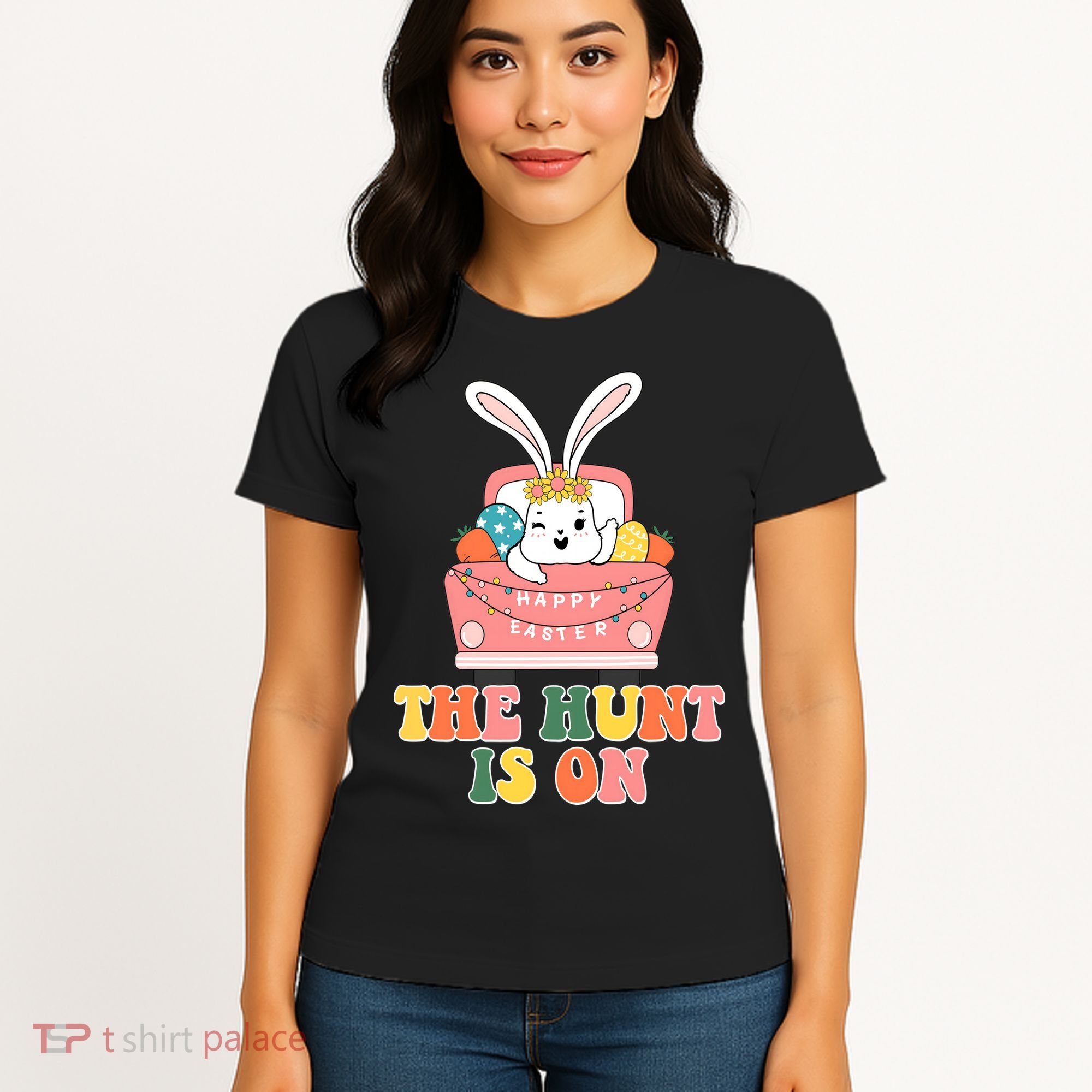 The Hunt Is On Easter Bunny Holiday Women's T-Shirt