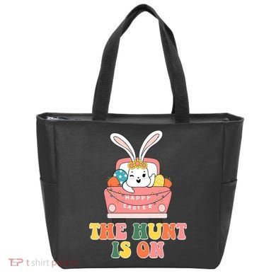 The Hunt Is On Easter Bunny Holiday Tote Bag