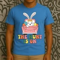 The Hunt Is On Easter Bunny Holiday T-Shirt thumb 3