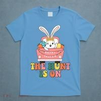 The Hunt Is On Easter Bunny Holiday T-Shirt thumb 4