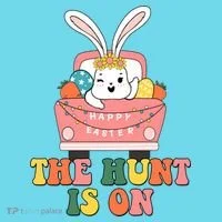 The Hunt Is On Easter Bunny Holiday T-Shirt thumb 6