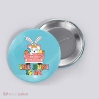 The Hunt Is On Easter Bunny Holiday Button thumb 0