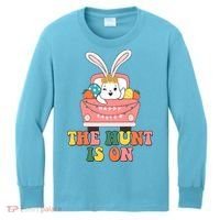 The Hunt Is On Easter Bunny Holiday Kids Long Sleeve Shirt thumb 0