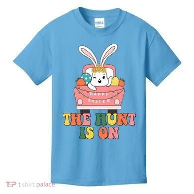 The Hunt Is On Easter Bunny Holiday Kids T-Shirt