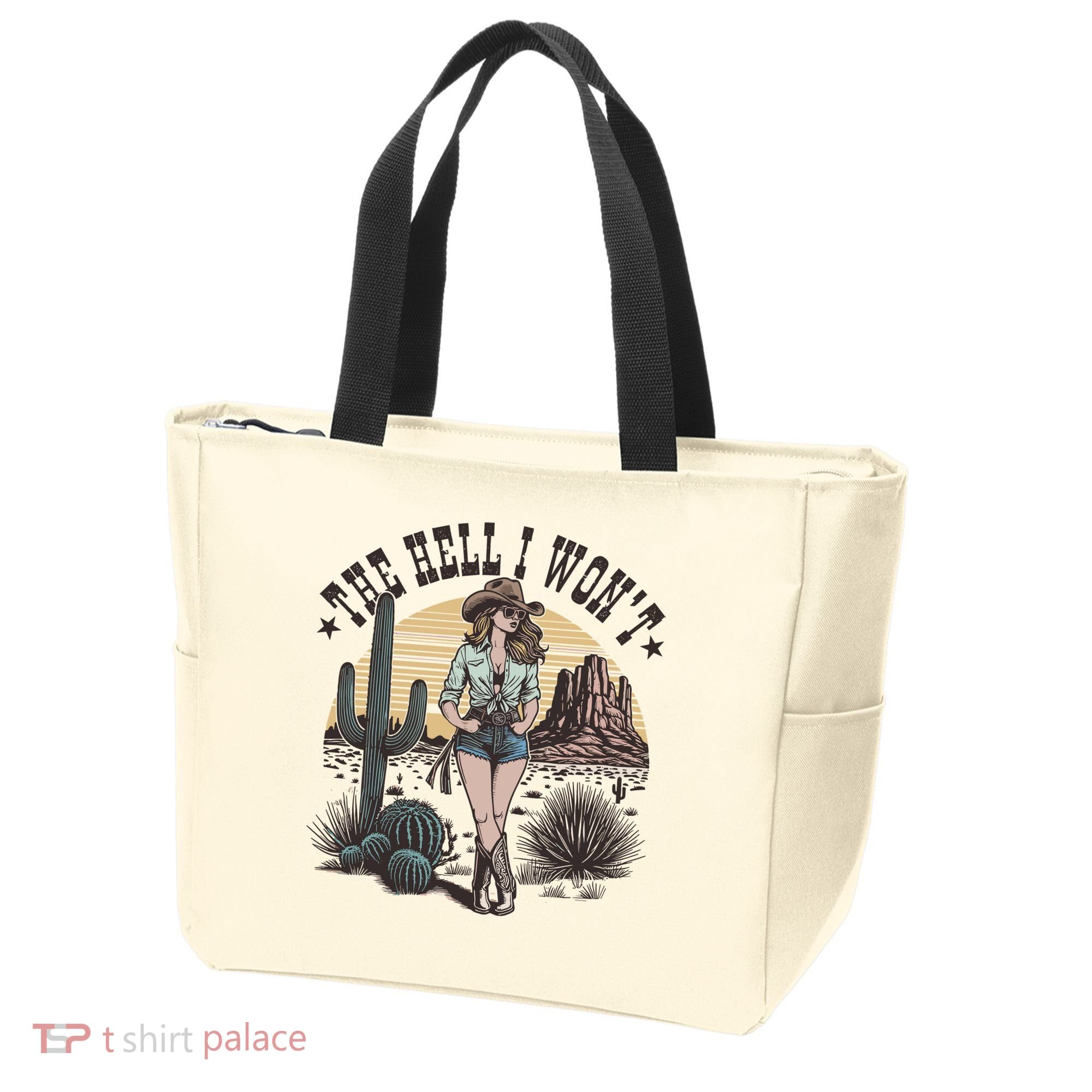 The Hell I WonT  Retro Western Cowgirl Tote Bag