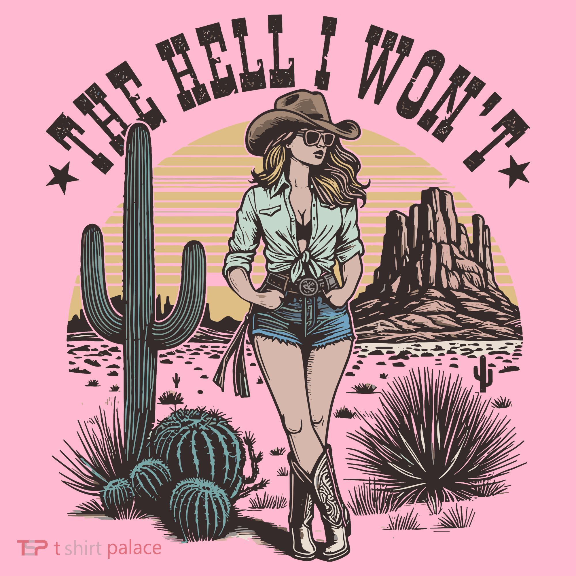 The Hell I WonT  Retro Western Cowgirl Hoodie