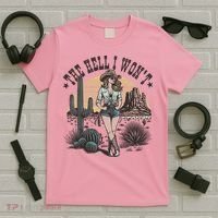 The Hell I WonT  Retro Western Cowgirl T-Shirt thumb 5