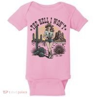 The Hell I WonT  Retro Western Cowgirl Baby Bodysuit thumb 0