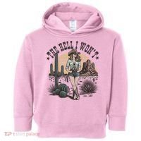 The Hell I WonT  Retro Western Cowgirl Toddler Hoodie thumb 0