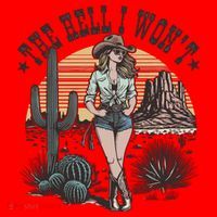 The Hell I WonT  Retro Western Cowgirl Santa Hat thumb 1