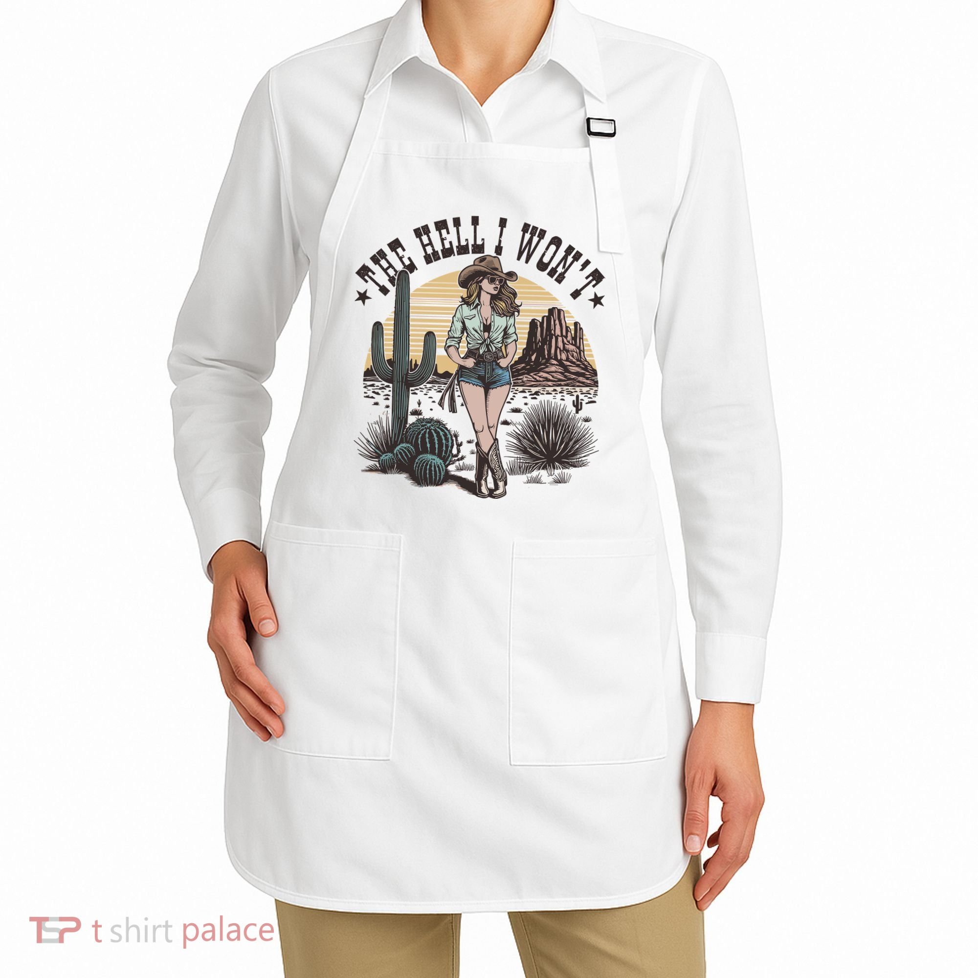 The Hell I WonT  Retro Western Cowgirl Apron