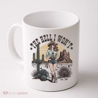 The Hell I WonT  Retro Western Cowgirl Coffee Mug thumb 0