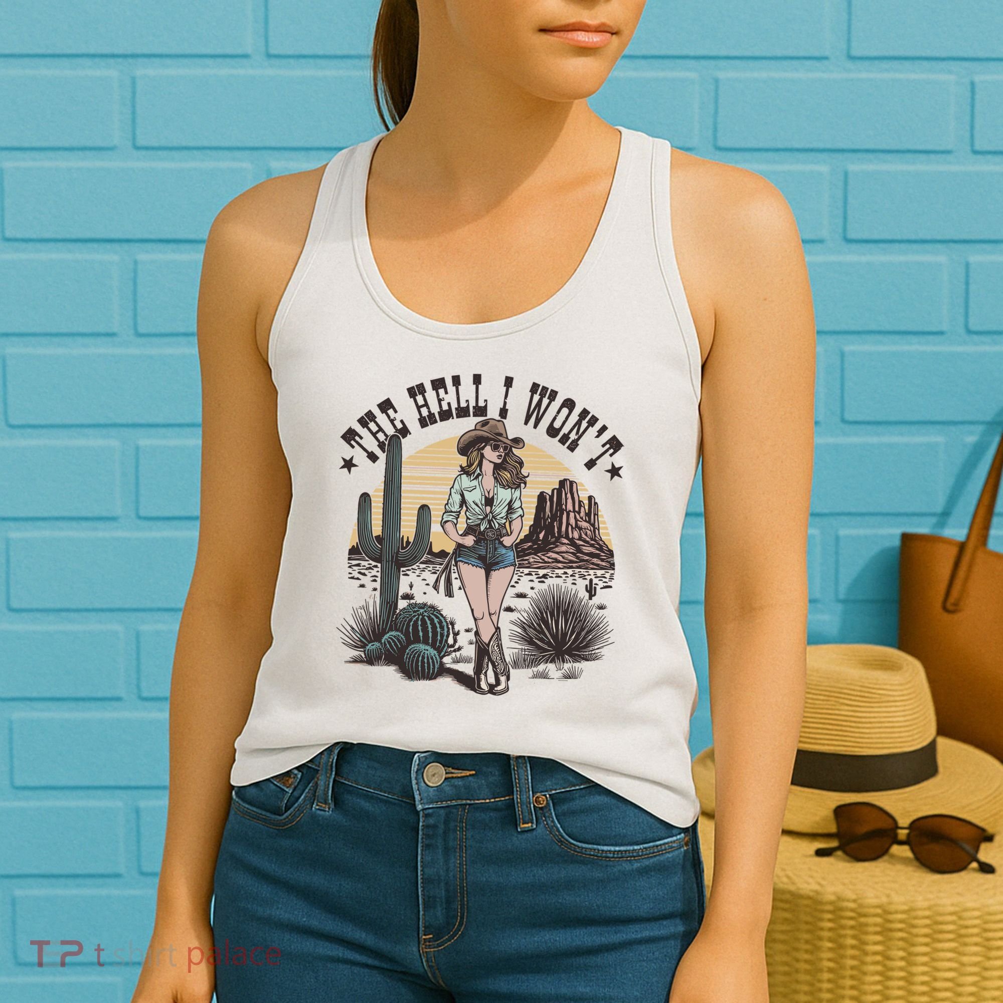 The Hell I WonT  Retro Western Cowgirl Women's Tank Top