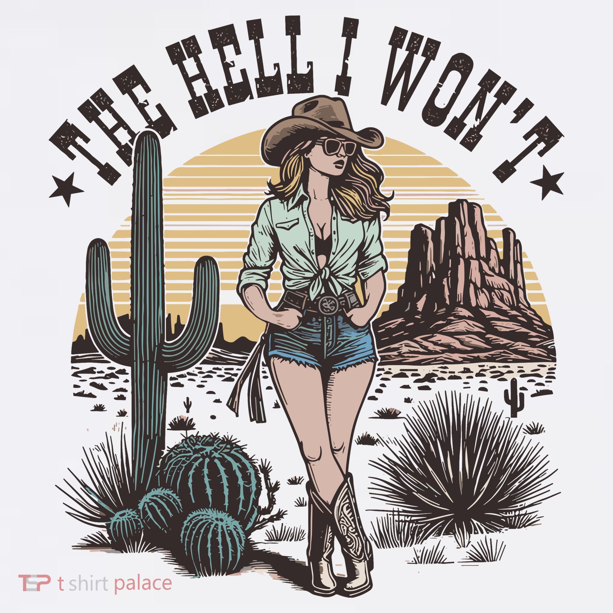 The Hell I WonT  Retro Western Cowgirl Women's Tank Top