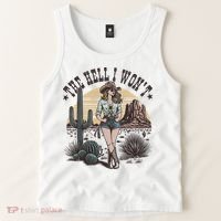 The Hell I WonT  Retro Western Cowgirl Tank Top thumb 2