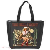 The Hell I WonT Retro Western Cowgirl Tote Bag thumb 0