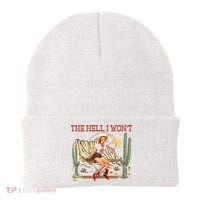 The Hell I WonT Retro Western Cowgirl Beanie thumb 0