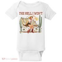 The Hell I WonT Retro Western Cowgirl Baby Bodysuit thumb 0