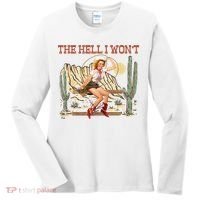 The Hell I WonT Retro Western Cowgirl Women's Long Sleeve Shirt thumb 0