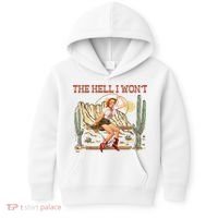 The Hell I WonT Retro Western Cowgirl Kids Hoodie thumb 0