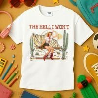 The Hell I WonT Retro Western Cowgirl Kids T-Shirt thumb 3