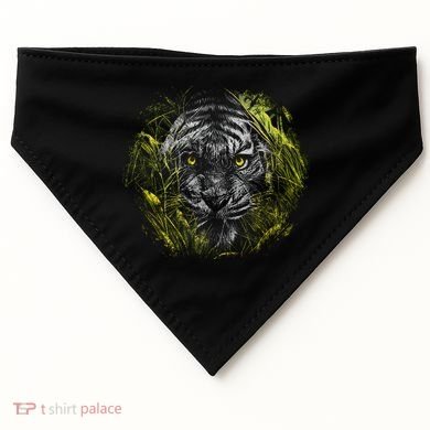 Tiger Hiding In The Grass USA-Made Doggie Bandana