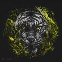 Tiger Hiding In The Grass USA-Made Doggie Bandana thumb 2