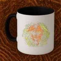 Tiger Hiding In The Grass Coffee Mug thumb 2