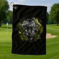 Tiger Hiding In The Grass Golf Towel thumb 1