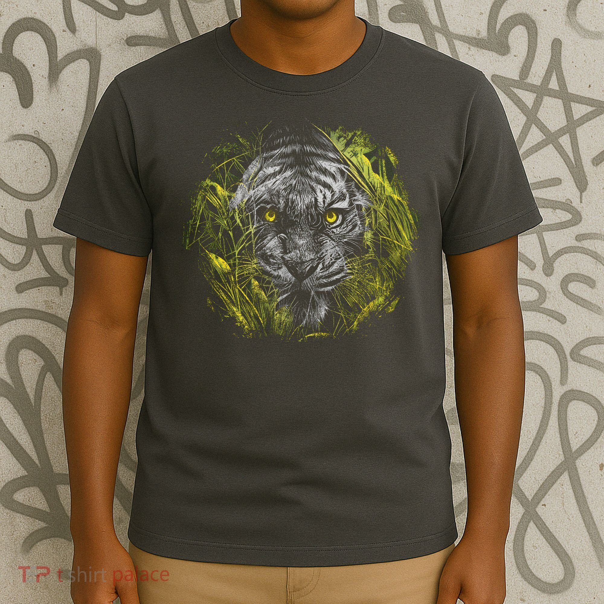 Tiger Hiding In The Grass T-Shirt