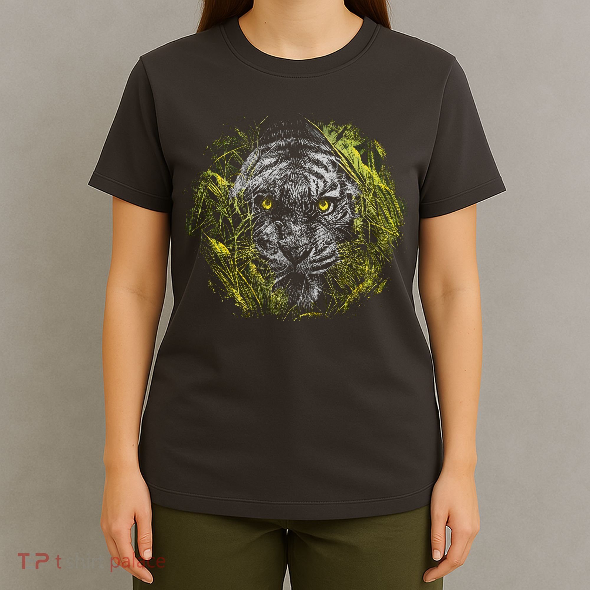 Tiger Hiding In The Grass T-Shirt