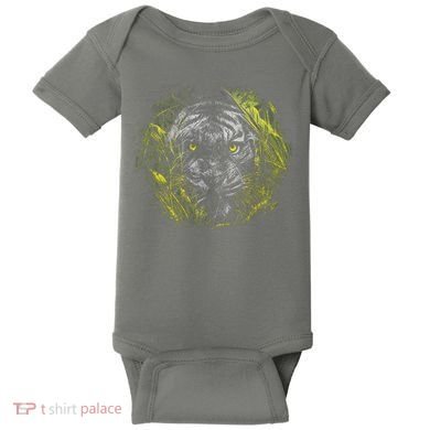 Tiger Hiding In The Grass Baby Bodysuit
