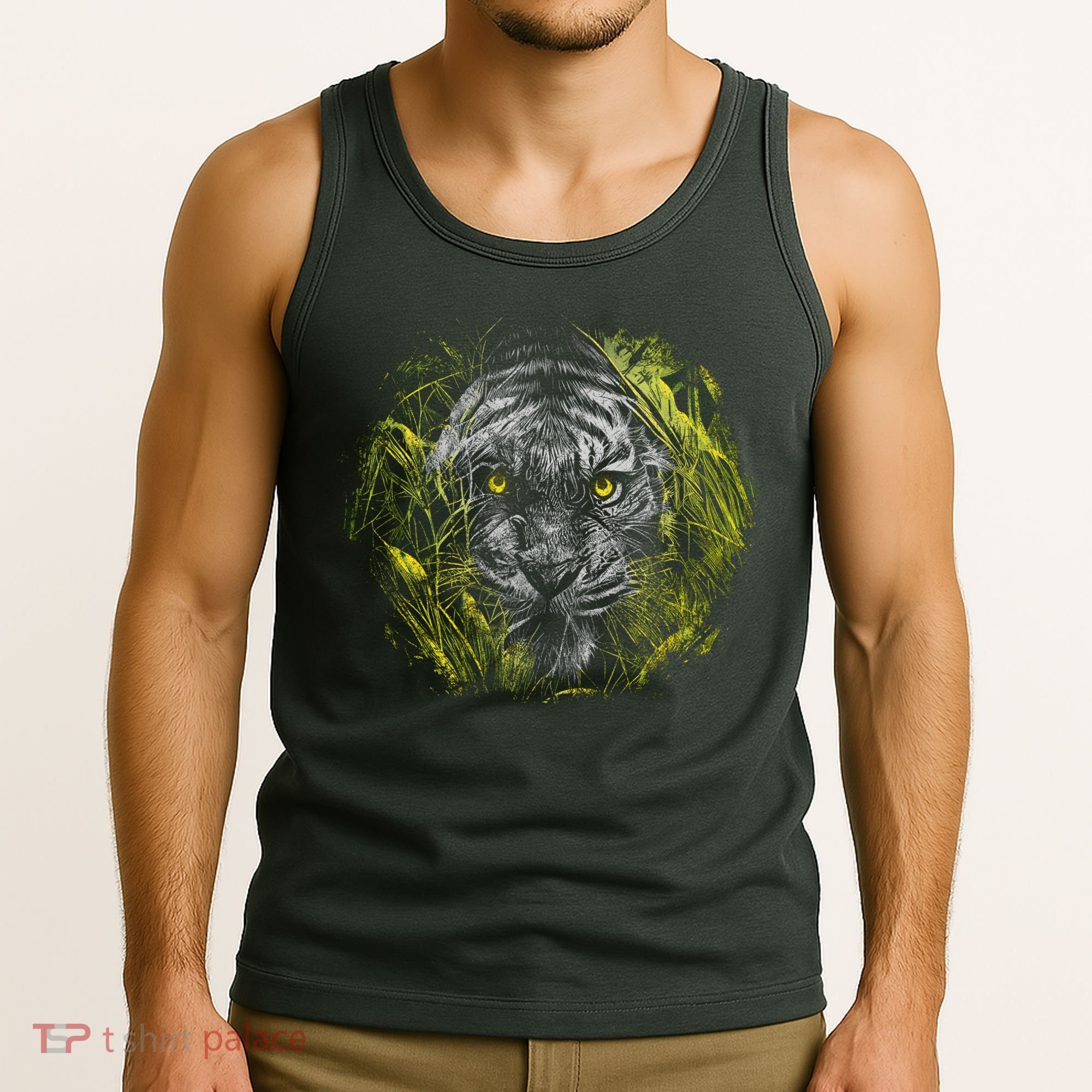 Tiger Hiding In The Grass Tank Top