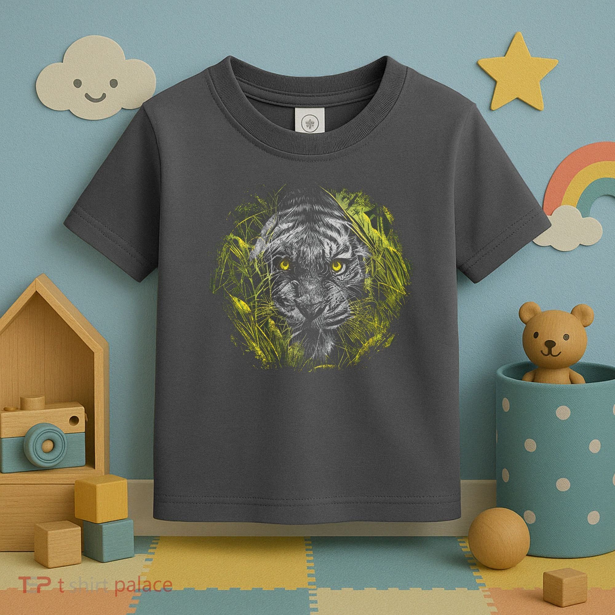 Tiger Hiding In The Grass Toddler T-Shirt