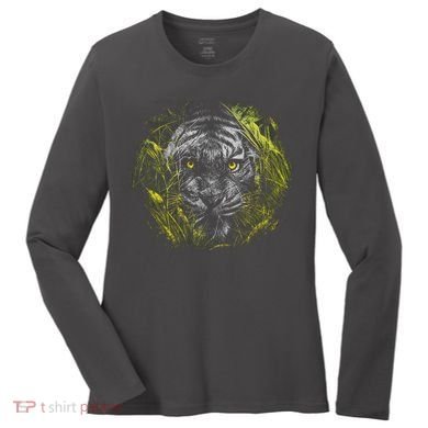 Tiger Hiding In The Grass Women's Long Sleeve Shirt