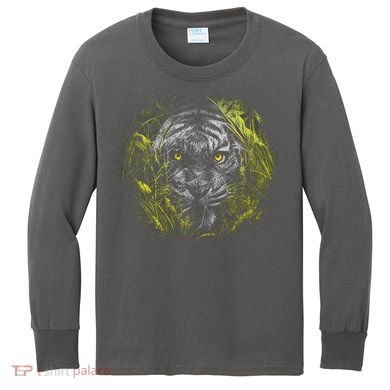 Tiger Hiding In The Grass Kids Long Sleeve Shirt