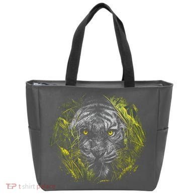 Tiger Hiding In The Grass Tote Bag