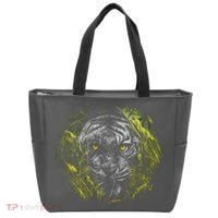 Tiger Hiding In The Grass Tote Bag thumb 0
