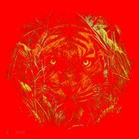 Tiger Hiding In The Grass Santa Hat thumb 1