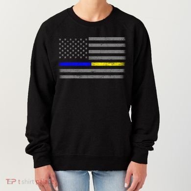 Thin Blue Gold Line Police Dispatcher Flag Women's Sweatshirt
