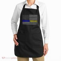Thin Blue Gold Line Police Dispatcher Flag Apron thumb 2