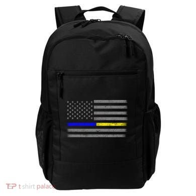 Thin Blue Gold Line Police Dispatcher Flag Backpack