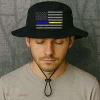 Thin Blue Gold Line Police Dispatcher Flag Bucket Hat thumb 2