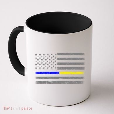 Thin Blue Gold Line Police Dispatcher Flag Coffee Mug