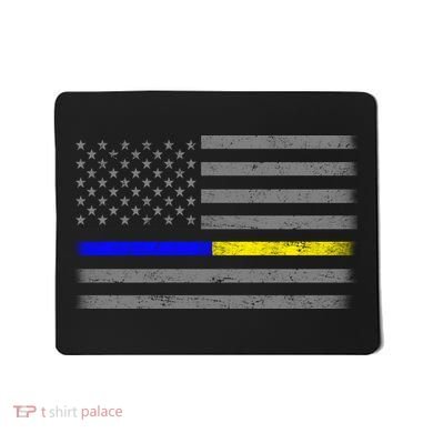 Thin Blue Gold Line Police Dispatcher Flag Mousepad