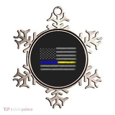 Thin Blue Gold Line Police Dispatcher Flag Ornament